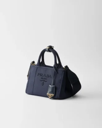 Prada Jardiniare Mini Cotton Canvas Handbag