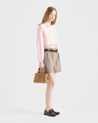 Prada Jardiniare Mini Cotton Canvas Handbag