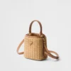 Prada Panier Mini Wicker and Leather Bag