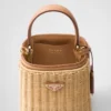 Prada Panier Mini Wicker and Leather Bag