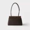 Prada Passage Medium Leather Bag with Re-Nylon Flap