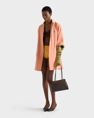 Prada Passage Medium Leather Bag with Re-Nylon Flap