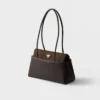 Prada Passage Medium Leather Bag with Re-Nylon Flap