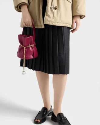 Prada Petit Sac Noir Mini Nappa Leather Bucket Bag