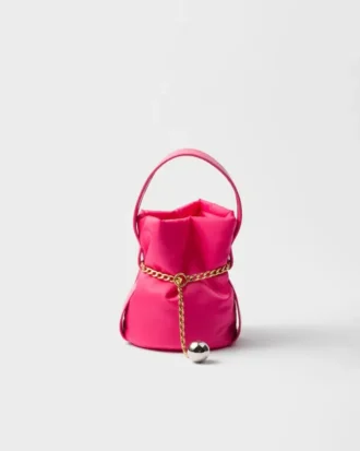 Prada Petit Sac Noir Mini Re-Nylon and Nappa Leather Bucket Bag