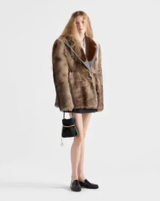 Prada Petit Sac Noir Mini Re-Nylon and Nappa Leather Bucket Bag