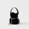 Prada Petit Sac Noir Mini Velvet and Nappa Leather Bucket Bag