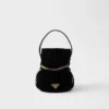 Prada Petit Sac Noir Mini Velvet and Nappa Leather Bucket Bag