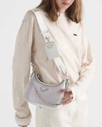 Prada Re-Edition 2005 Mesh and Brushed Leather Bag