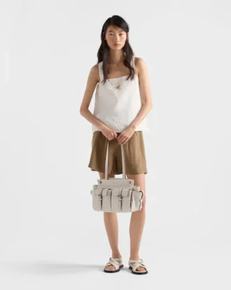 Prada Route Medium Leather Tote Bag