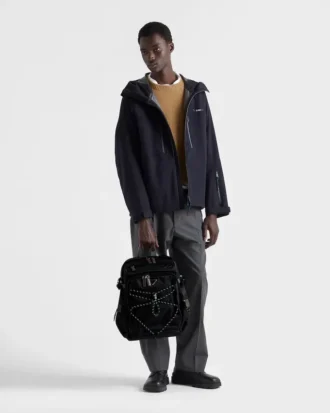 Prada Speedrock Re-Nylon and Leather Backpack