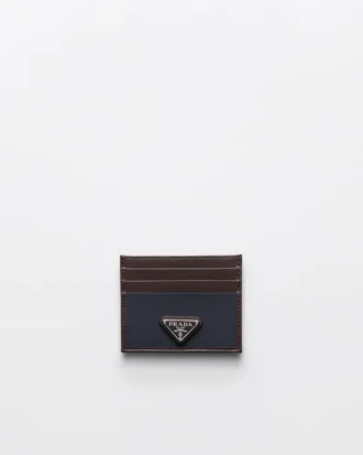 Prada Speedrock Re-Nylon and Leather Card Holder