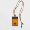 Prada Speedrock Re-Nylon and Leather Card Holder with Strap