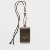 Prada Speedrock Re-Nylon and Leather Card Holder with Strap