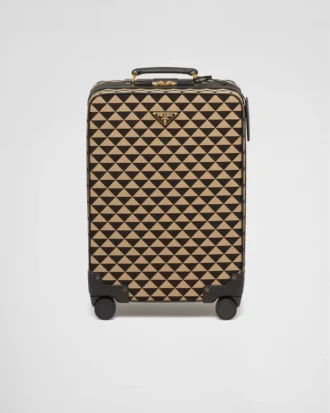 Prada Symbole Embroidered Fabric Trolley