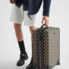 Prada Symbole Embroidered Fabric Trolley