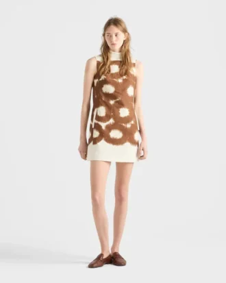 Printed Canvas Mini-Dress
