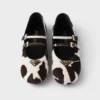 Printed Leather Ballerinas