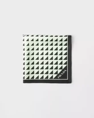 Printed Silk Twill Scarf 55