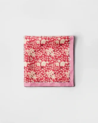 Printed Silk Twill Scarf 55