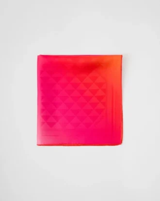 Printed Silk Twill Scarf 55