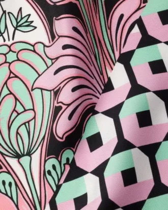 Printed Silk Twill Scarf 55