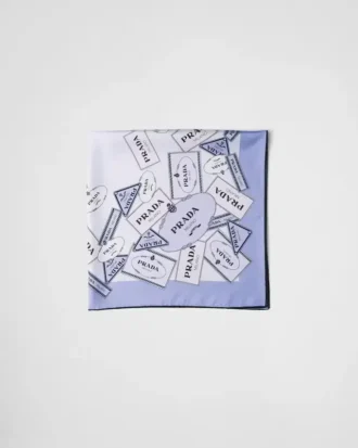 Printed Silk Twill Scarf 90