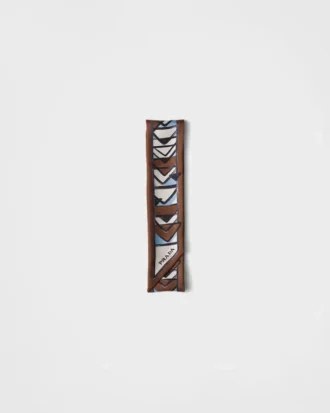 Printed Twill Skinny Scarf