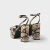 Python-Print Ayers Leather Platform Sandals