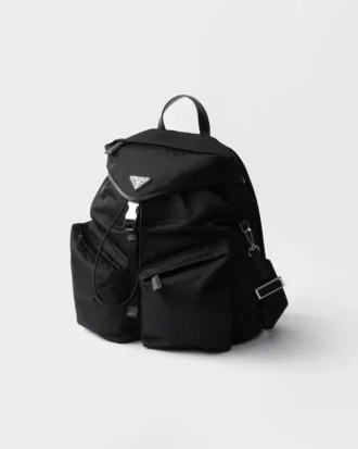 Re-Nylon and Leather Backpack