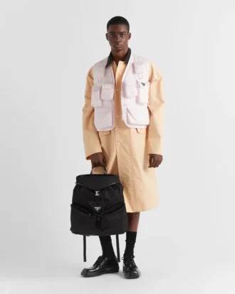 Re-Nylon and Leather Backpack