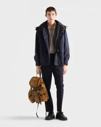 Re-Nylon and Leather Backpack