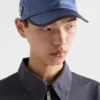 Re-Nylon and Leather Baseball Cap