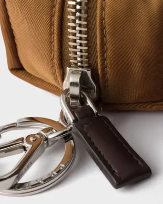 Re-Nylon and Leather Mini-Pouch