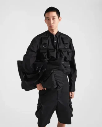 Re-Nylon and Leather Travel Bag