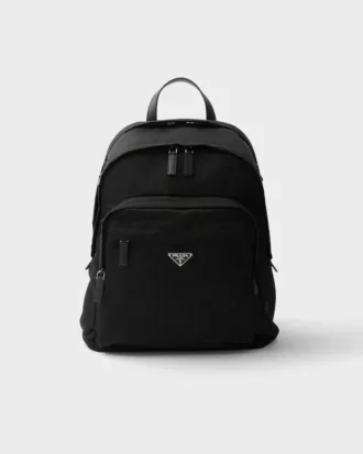 Re-Nylon and Saffiano Leather Backpack