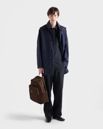 Re-Nylon and Saffiano Leather Backpack