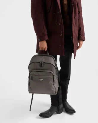 Re-Nylon and Saffiano Leather Backpack