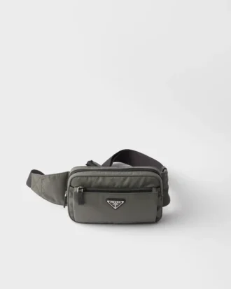 Re-Nylon and Saffiano Leather Belt Bag