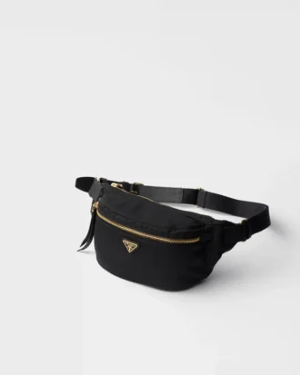 Re-Nylon and Saffiano Leather Belt Bag