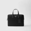 Re-Nylon and Saffiano Leather Briefcase