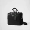 Re-Nylon and Saffiano Leather Briefcase