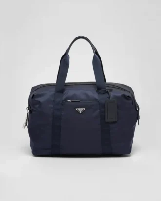 Re-Nylon and Saffiano Leather Duffle Bag