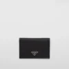 Re-Nylon and Saffiano Leather Passport Holder