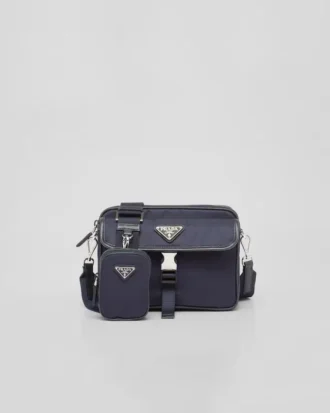 Re-Nylon and Saffiano Leather Shoulder Bag