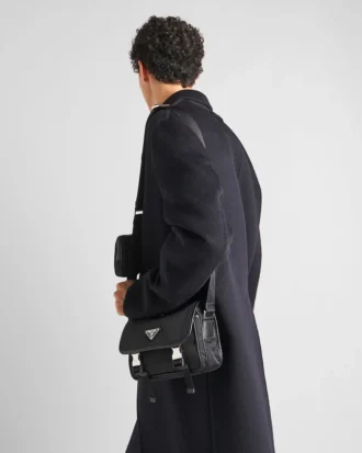 Re-Nylon and Saffiano Leather Shoulder Bag