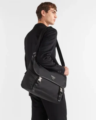 Re-Nylon and Saffiano Leather Shoulder Bag