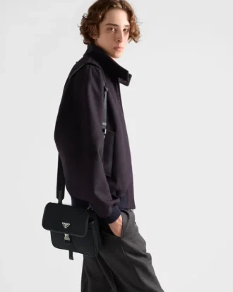 Re-Nylon and Saffiano Leather Shoulder Bag