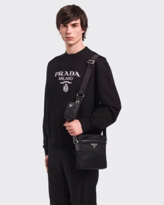 Re-Nylon and Saffiano Leather Shoulder Bag