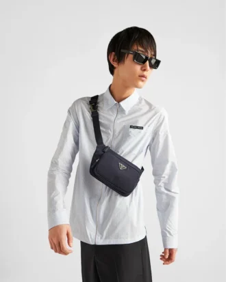 Re-Nylon and Saffiano Leather Shoulder Bag